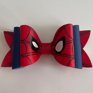Spider-man faux leather 4” bow
