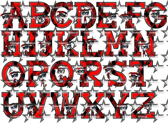 Harley Quinn Classic Letters Digital Files - Etsy