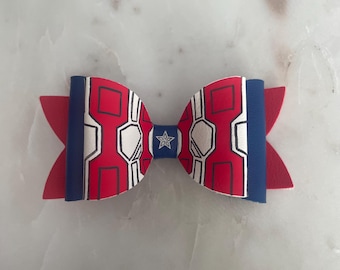 Captain America faux leather 4” bow