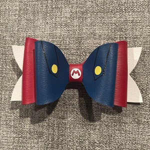 Mario faux leather 4” bow