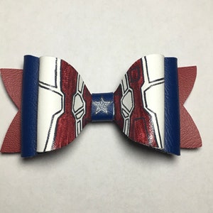 Captain America faux leather 4” bow