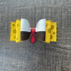 SpongeBob Squarepants faux leather 4” bow