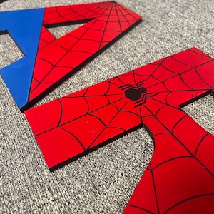 Spider-Man 6” or 8” Hand Painted Wood Letters