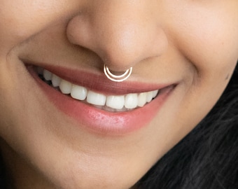 Fake Septum Ring - Nicht durchbohrt Septum Ring - Clip On Septum Schmuck - Double Septum Ring Fake