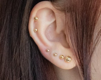 Small Earrings - Ball Studs for Sets - Multiple Piercings Stud Earrings - Petite Studs - Gift for Women 14k Gold Filled or Sterling Silver