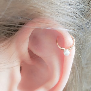 Piercing hélicoïdal perle - boucle d'oreille hélicoïdale avec perle - boucle d'oreille cartilage perle - boucle d'oreille piercing cartilage hélicoïdale