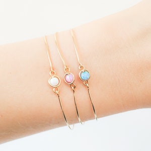 Opal Bracelet- White Opal bracelet- Opal Bead Bracelet- Thin Gold Bracelet- Minimalist Bracelet - Delicate Dainty Bracelet - Stack Bracelet