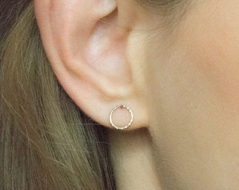 Stud Earrings Sterling Silver, Round Studs Earrings, Small Earrings, Circle Stud Earrings