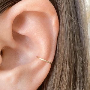 Thin Conch Piercing 18g - Conch Hoop - Conch Earring 14k Gold Filled Sterling Silver
