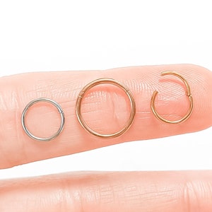 Hinged Clicker Hoops – Segment Ring - 14g/16g/18g/20g | Gold, Rose Gold, Silver | Versatile Piercing: Septum, Helix, Cartilage, Belly, Nose
