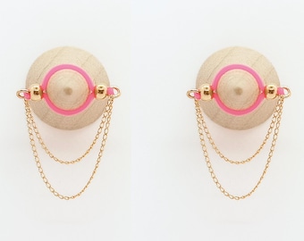 Fake Nipple Rings with Chains - No Piercing Nipple Jewelry - Intimate Jewelry - Sexy Jewelry