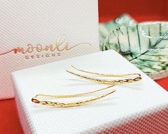 Christmas Gift For Her - Ready to be Gifted Earrings in Gold, Silver or Rose Gold, Unique Ear Climber Earrings - Stocking Filler