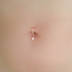 Simple Opal Belly Hoop Ring tiny Belly Piercing belly Hoop simple Belly Jewelry dainty Belly Ring tiny Navel Ring Etsy