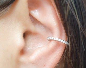 Crystal Ear Cuff- Adjustable Ear Cuff- Dainty CZ Conch Ear Cuff Earring- Fake Conch Piercing- Minimalist Ear Wrap- Ear Cuffs No Piercing