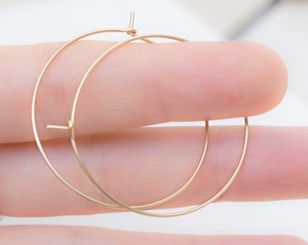 Mother Day - Hoop Earrings - Gold Hoops - Silver Hoop Earrings - Rose Gold Hoop Earrings - Thin Skinny Hoops