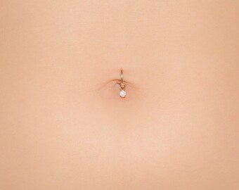 HQNUO Fake Belly Rings Dangle CZ Charm Clip on Belly Button Rings Non Piercing Fake Belly Button
