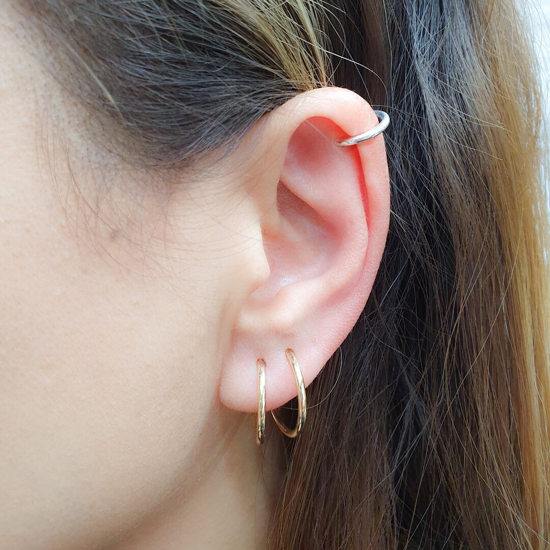 Clip on Fake Earrings Non Pierced Hoop Earrings Spring Clips Earrings Etsy