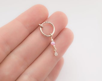 Fake Belly Button Piercing, Belly Ring No Piercing, Clear Diamond Opal Belly Ring, Add On Clip On Belly Ring, Fake Naval Hoop
