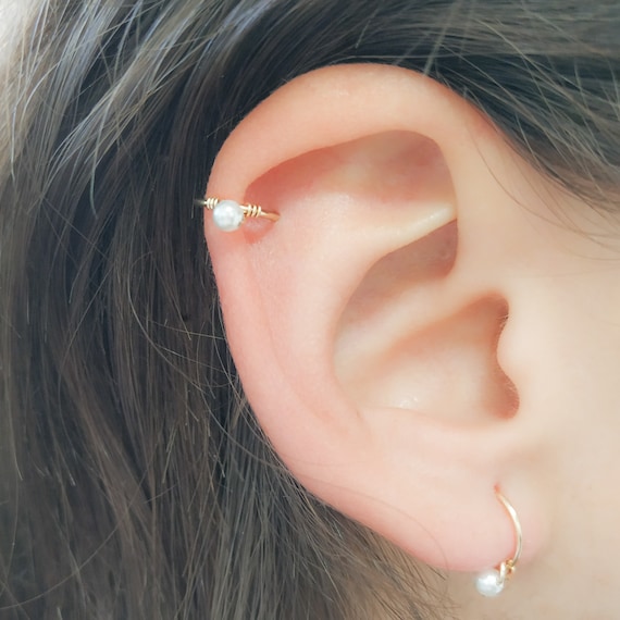Cartilage pearl earrings clearance