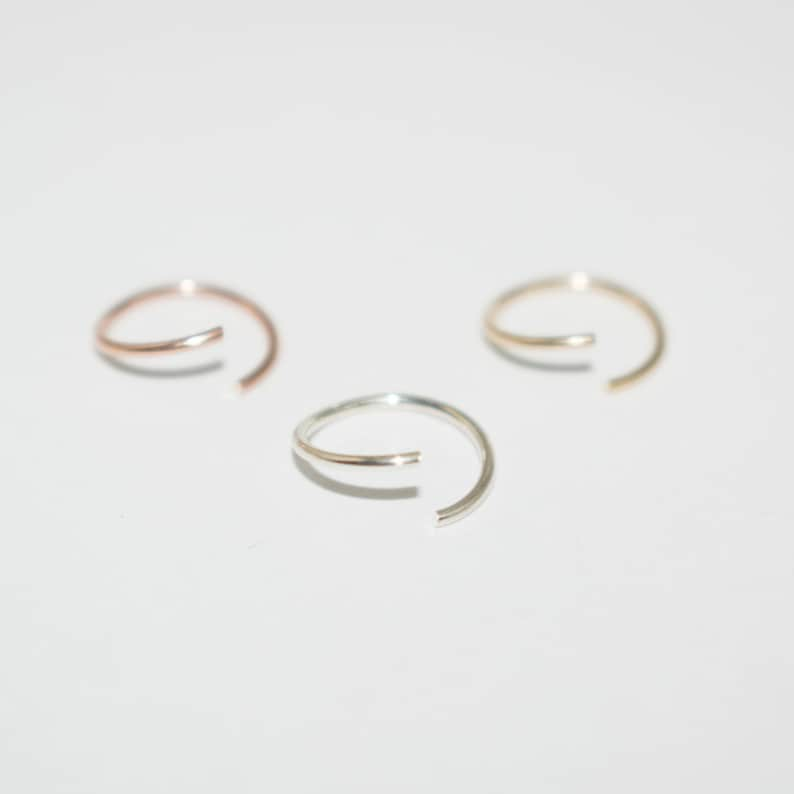 Mother Day septum ring , gold septum ring ,septum piercing ,simple septum ring, rose gold silver septum, nose ring, thin septum image 7