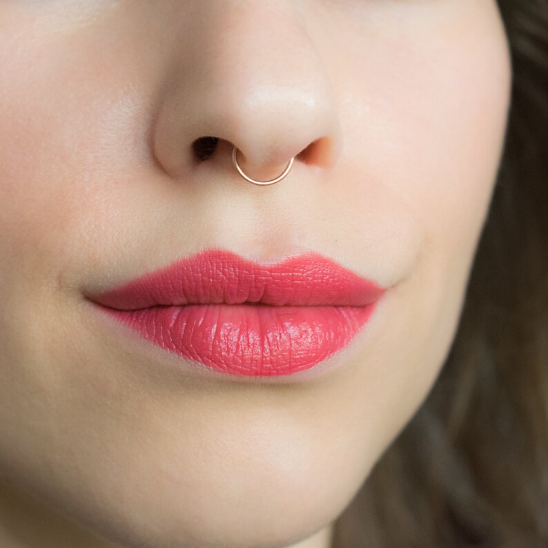 Christmas Sale Rose Gold Fake Septum Ring faux septum faux Etsy
