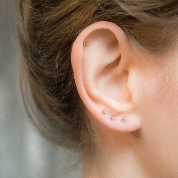 Super Tiny Stud Earrings Rose Gold Studs Small Stud Earrings Gold Earrings Studs Gold Earrings Etsy