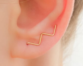Ear Climber earring,  Ear Crawler, gold ear climber, ear cuff, Ear Climber earring, climber earring