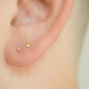 Clous d'oreilles pour hommes en or - Clous d'oreilles pour hommes - Boucles d'oreilles pour homme - Petits clous - Boucles d'oreilles mini dot - Boucles d'oreilles minimalistes - Boucles d'oreilles unisexe