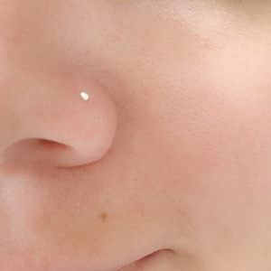 2.5mm Silver Nose Stud L Shape - Sterling Silver Nose Stud - Ball Nose Stud 20 gauge - 20g Nose Stud