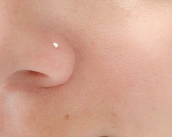 2.5mm Silver Nose Stud L Shape - Sterling Silver Nose Stud - Ball Nose Stud 20 gauge - 20g Nose Stud