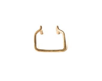 Mother Day - Faux Septum Ring, Square Fake Septum, Faux Septum