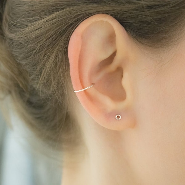 Mother Day - Ear Cuff Diamond Wire, No Piercing, Non Pierced Earring, Diamond Cut Ear Cuff, Shiny Sparkly Chic Unique
