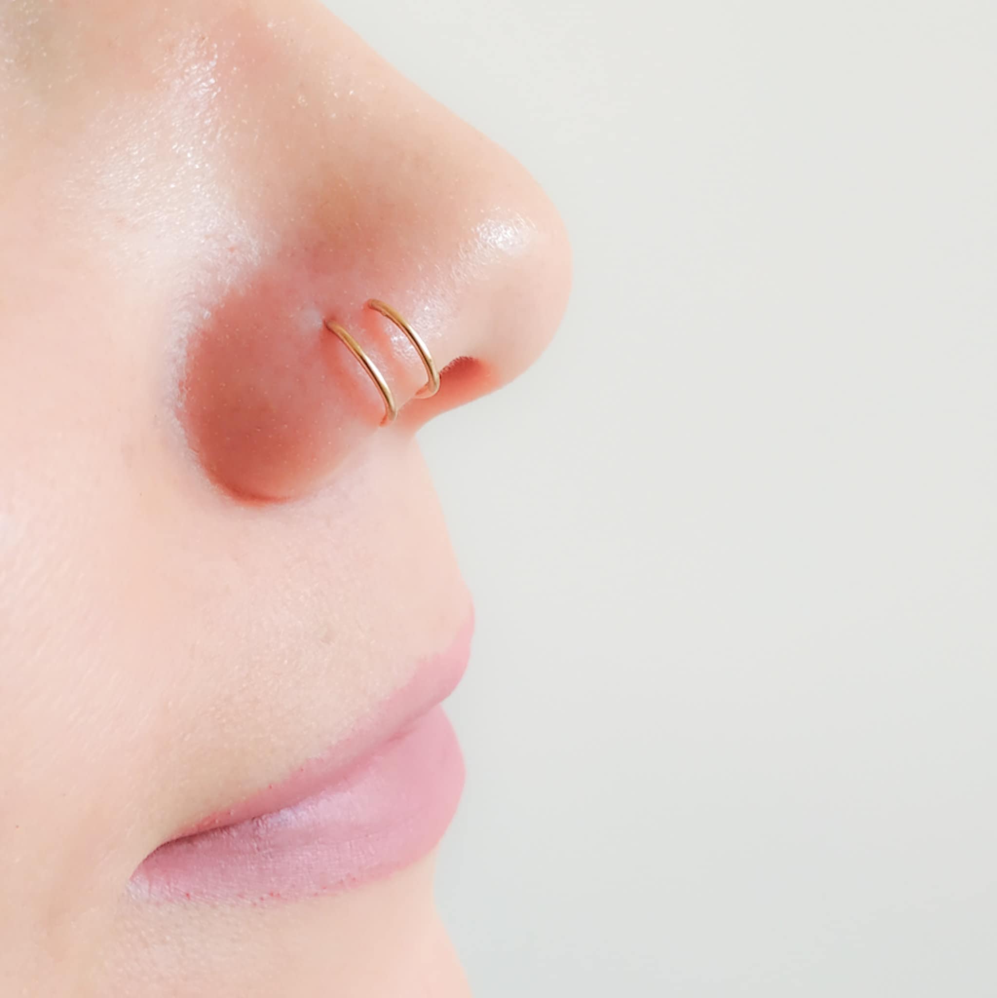Double Hoop Nose Ring Single Pierced Nose Ring Nose Piercing