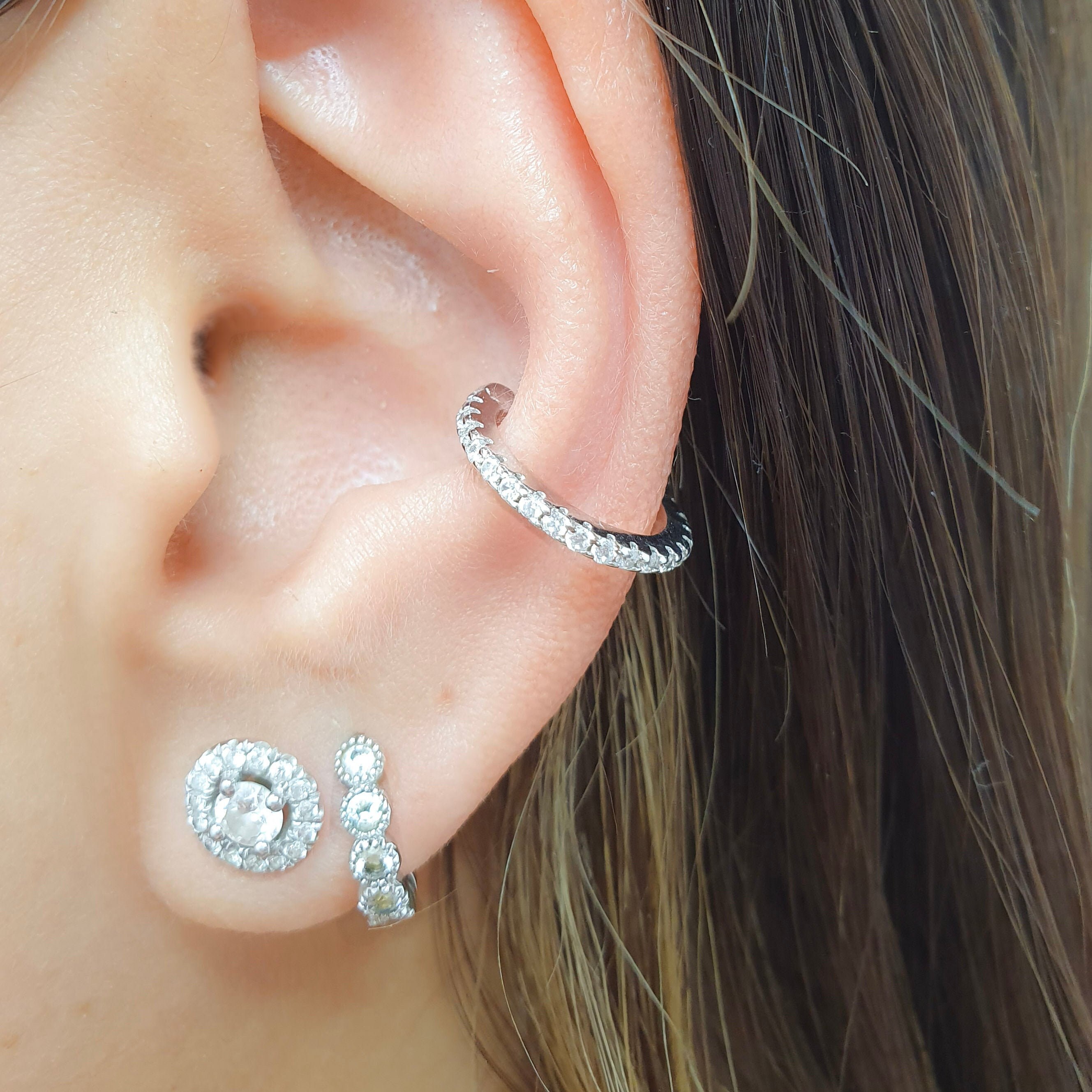 Crystal Ear Cuff Adjustable Ear Cuff Dainty CZ Conch Ear Etsy