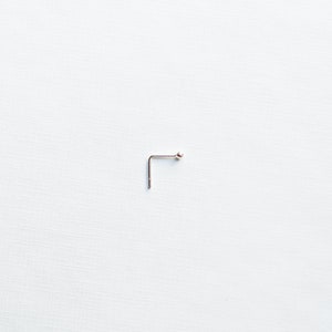 Mother Day Small Nose Stud, 1mm Nose Stud, Silver Nose Stud, Ball Nose Piercing, Dainty Nose Stud, L Shape Nose Stud image 4