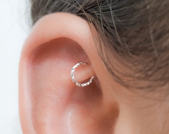 Fête des Mères - Boucle d'oreille Rook - Bijoux Rook - Piercing Rook - Bijoux de piercing - Petite boucle d'oreille percée - Créole Rook - Fil de fer taillé en diamant