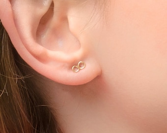 Gold stud earrings, Infinity Earrings, studs earrings, handmade infinity earrings