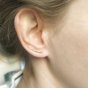 Gold Ear Climber Earrings