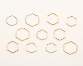 Mother Day - Hexagon Helix Earring - Gold Helix-Helix Piercing - helix earring hoop - hexagon hoop earrings - hexagon piercing