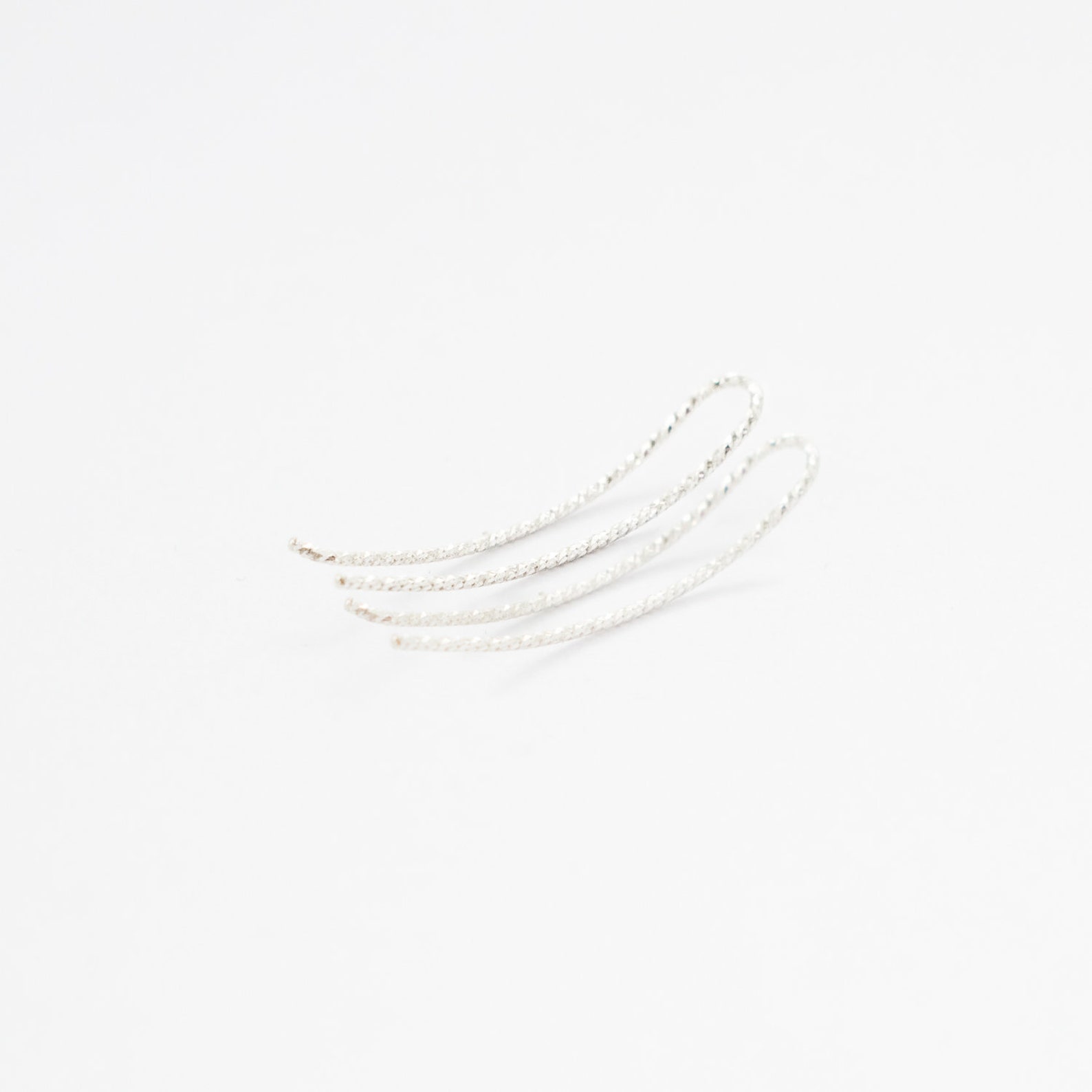 Minimalist U-Shaped Pure Silver Earrings main image 0