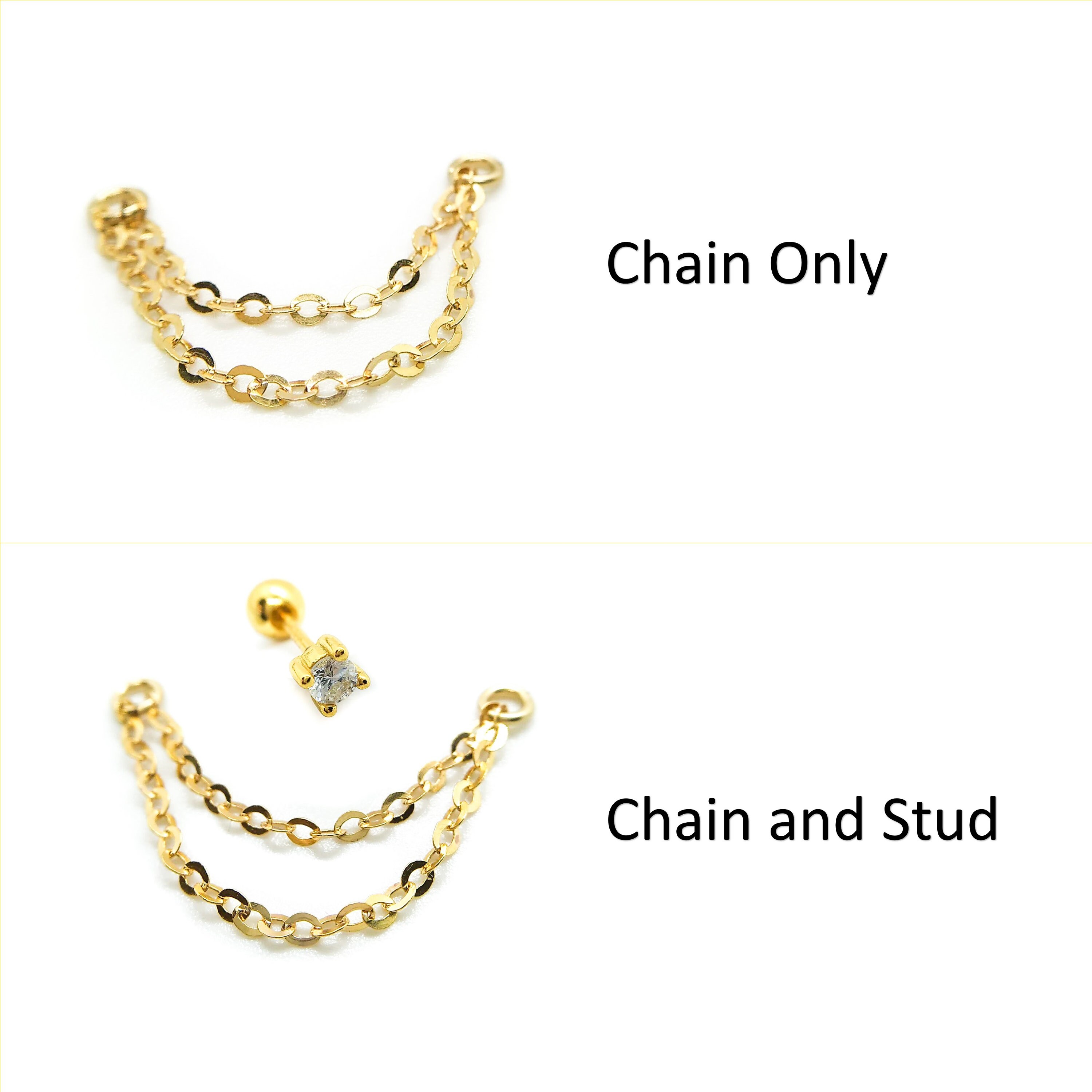 Earring Chain - Helix Chain - Chain Ear jacket- Dangle Earring - Earring Charm Chain - Cartilage Earring - Stud Earrings - Ear Chain