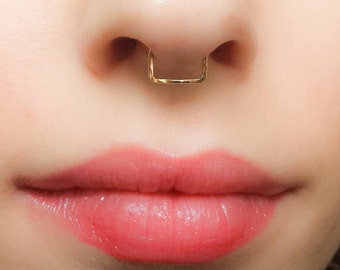 Mother Day - Septum jewelry, Square Septum Ring, square septum, Square piercing septum, septum piercing, body jewelry