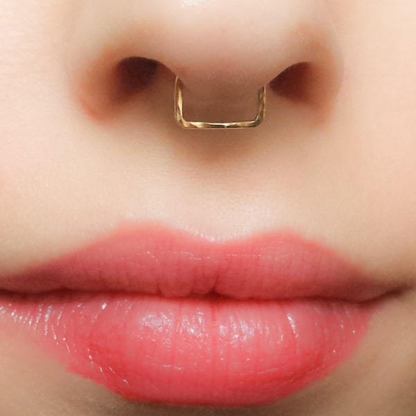 Mother Day - Septum jewelry, Square Septum Ring, square septum, Square piercing septum, septum piercing, body jewelry