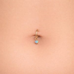 Anillo de ombligo de ópalo, anillo de ombligo, piercing de ombligo, anillo de ombligo pequeño, aro de ombligo, aro de ombligo, anillo de ombligo de oro con ópalo