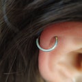 Helix Clicker Hoop - Opal Helix Ring Earring 8 mm - Helix Piercing Clicker - Opal Piercing - Cartilage Earring Opal