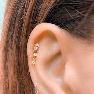 Pendiente para añadir a la hélice, colgante para cartílago, pendiente para añadir a la hélice, lóbulo, caracola, piercing para labio, oro, plata rosa.