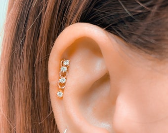 Earring Add On-Helix Add On-Add On Charm Cartilage-Dangle Add On Earring-Cartilage Hidden Helix Lobe Conch Piercing Labret Gold Rose Silver