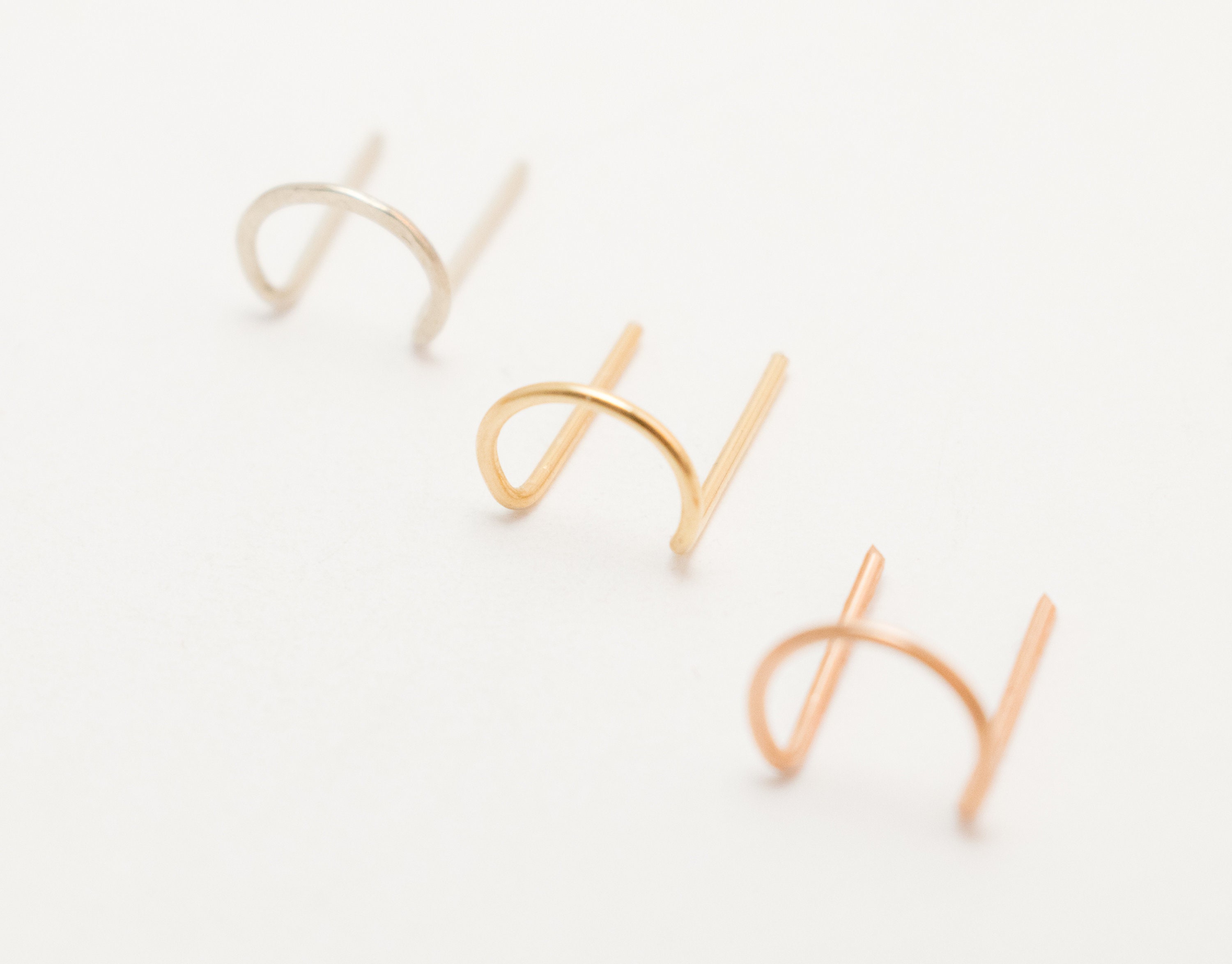 Double Piercing Circle Earring-two Hole Earring Sterling