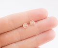 Rose Quartz Rose Gold Earrings Studs, blush jewelry, rose quartz earrings, rose gold stud earrings