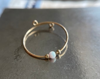 Opal Stacking Ring- Opal Anxiety Ring - Anxiety Ring- Fidget Ring- Adjustable Anxiety Ring- Worry ring- Spinner Ring-Stress Ring